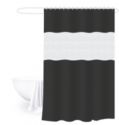 pure black and white mixed PEVA shower curtain